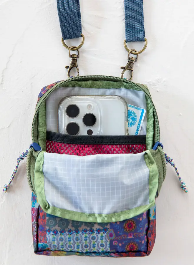 8-in-1 Pocket Crossbody - Blue Patchwork