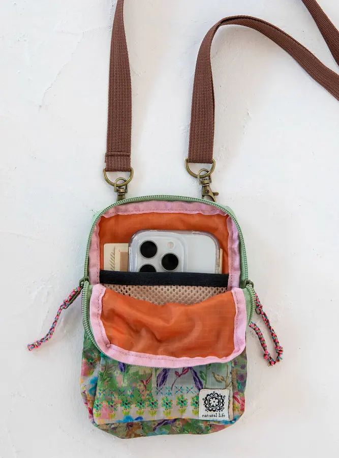 8-in-1 Pocket Crossbody - Taupe Watercolor Patchwork
