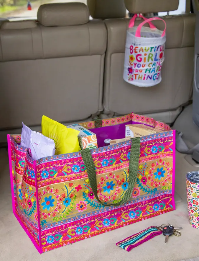 Carry All Happy Tote Bag - Floral Border