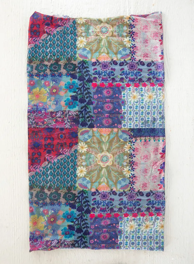 Full Boho Bandeau® Headband - Blue Patchwork