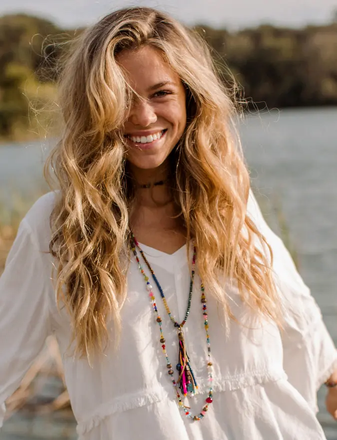 Boho Glass & Pearl Beaded Necklace - Multicolor