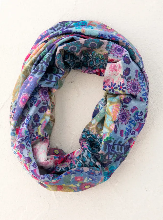 Full Boho Bandeau® Headband - Blue Patchwork