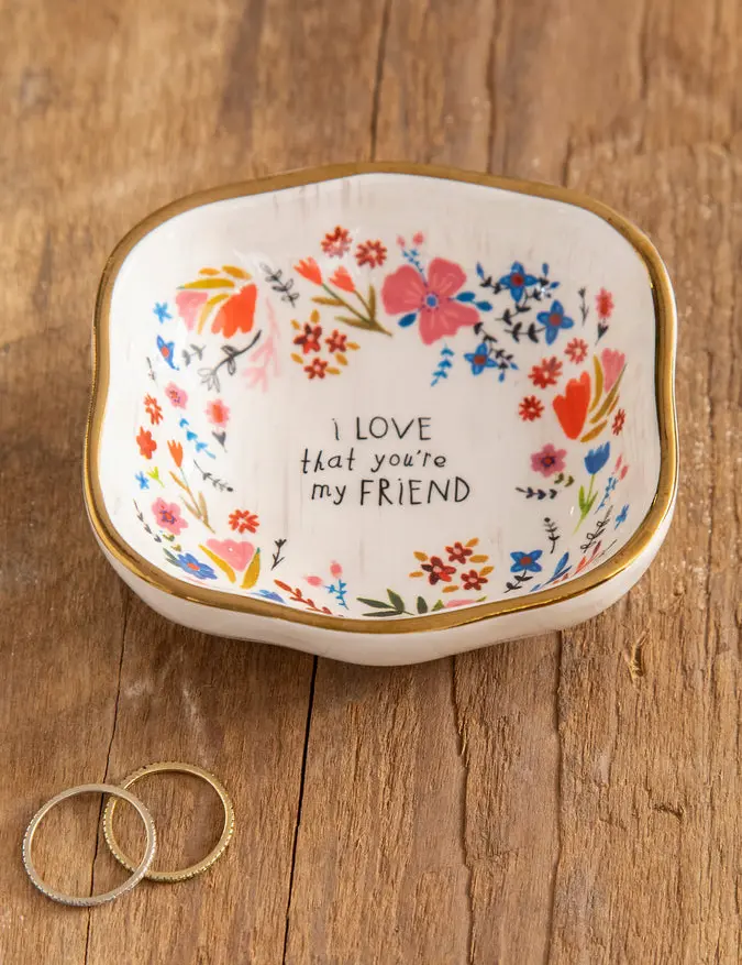 Antiqued Trinket Bowl - Friend