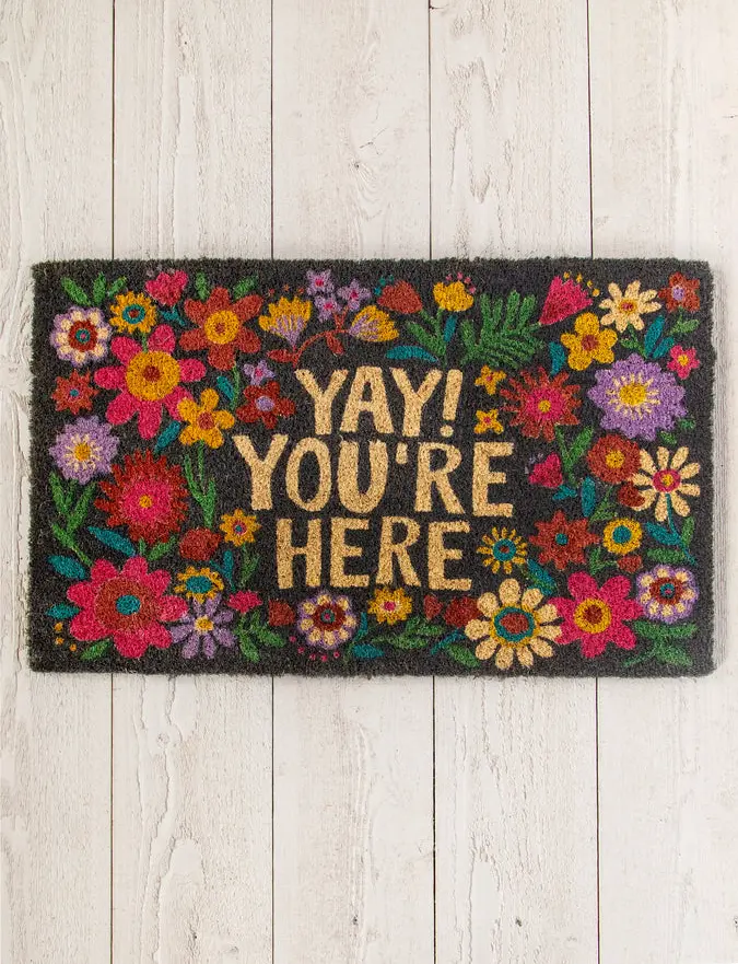 Bungalow Doormat - Black Yay You're Here