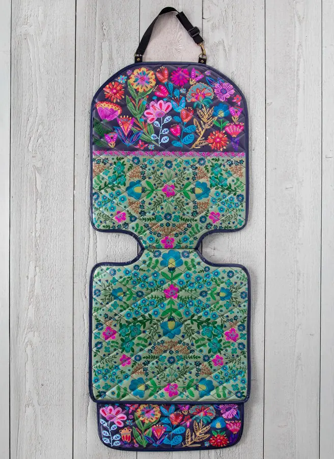 Car Seat Protector - Teal Navy Floral