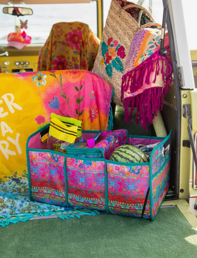 Car Trunk Organizer - Floral Border
