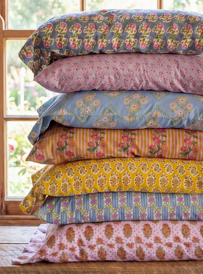 Mix & Match Cotton Pillowcase, Single - Green Fields