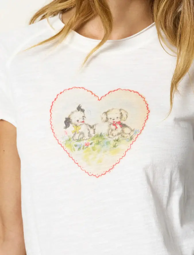 Lily Cotton Short Sleeve Tee Shirt - Puppies