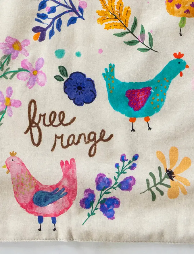 Cotton Dish Towel - Chickens