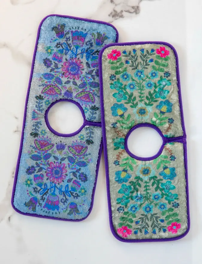 Reversible Faucet Sink Mat - Turquoise Floral