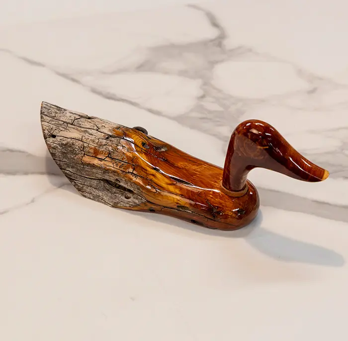 Artisan Carved Wood Duck