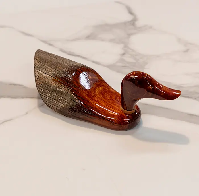 Artisan Carved Wood Duck