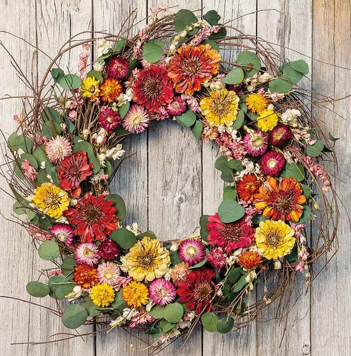 Preserved Zinnia Wreath