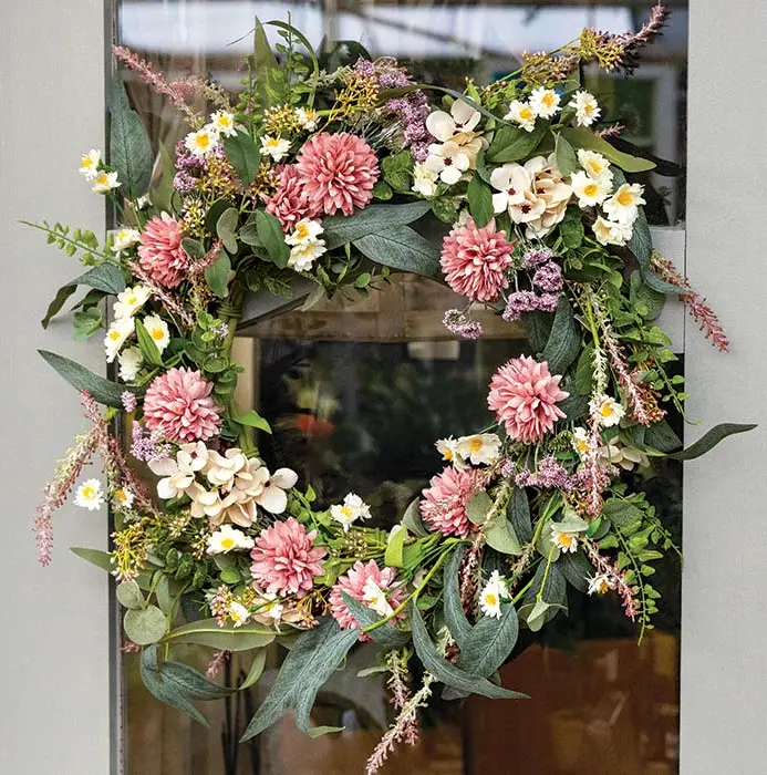 Dahlia Faux Botanical Wreath