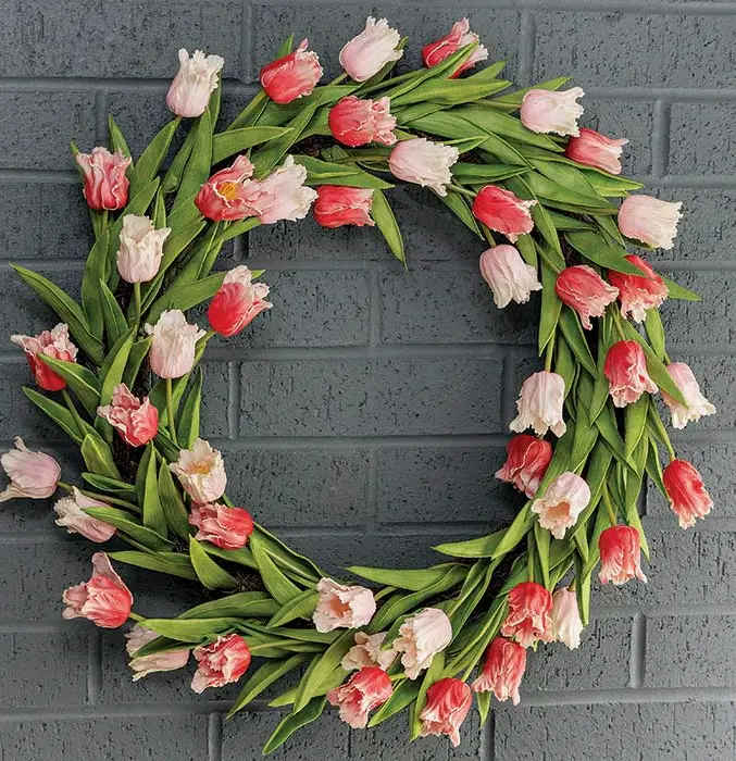Vibrant Tulip Wreath