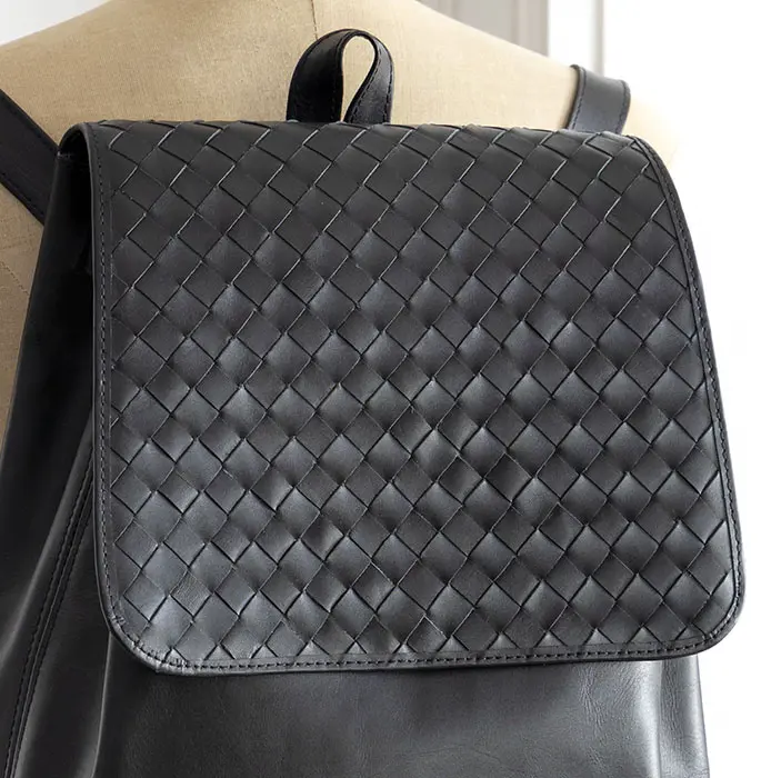 Artisan Woven Leather Backpack
