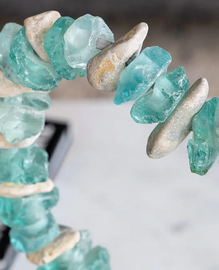 Sea Glass & Stone Heart