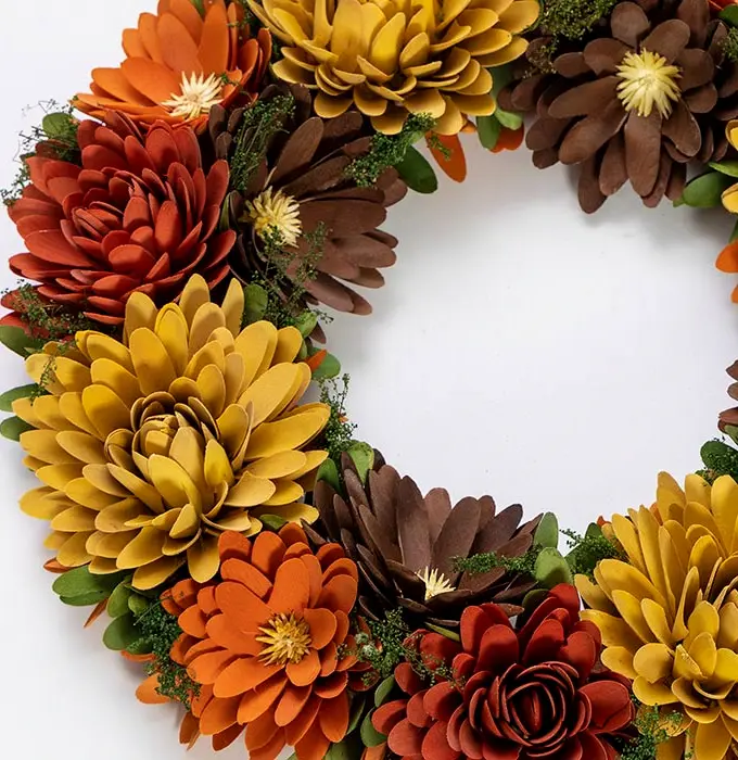 Wood Rosette Wreath