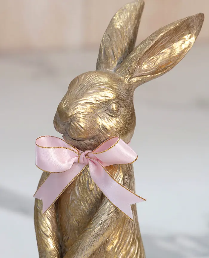 Gilt Bunny Statue & Chocolate Eggs