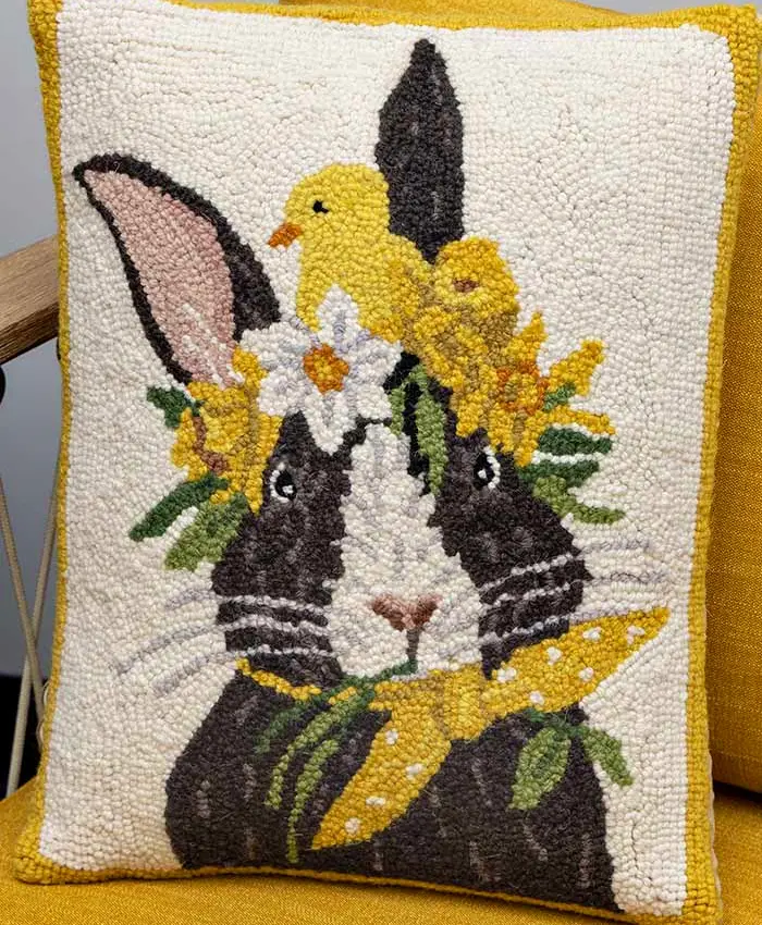 Bunny & Chick Portrait Pillow