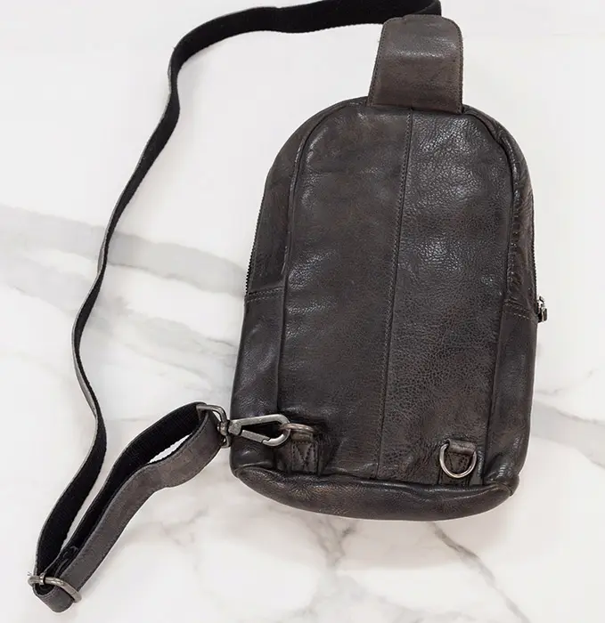 Distressed Leather Crossbody Bag