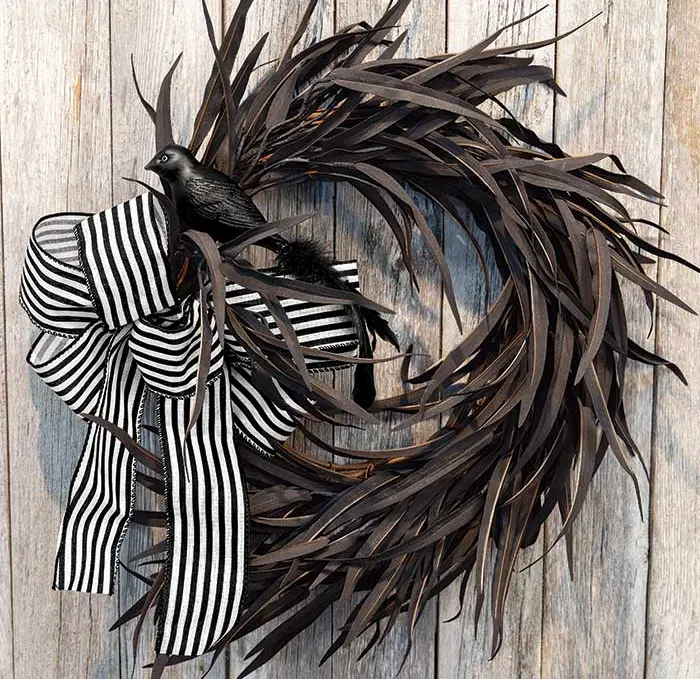 Raven Feather Wreath