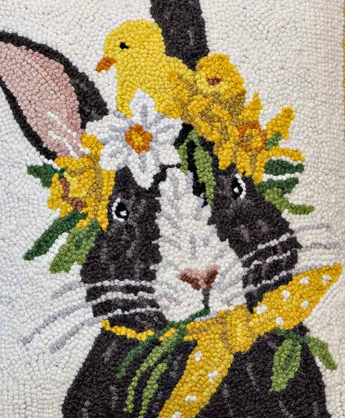 Bunny & Chick Portrait Pillow