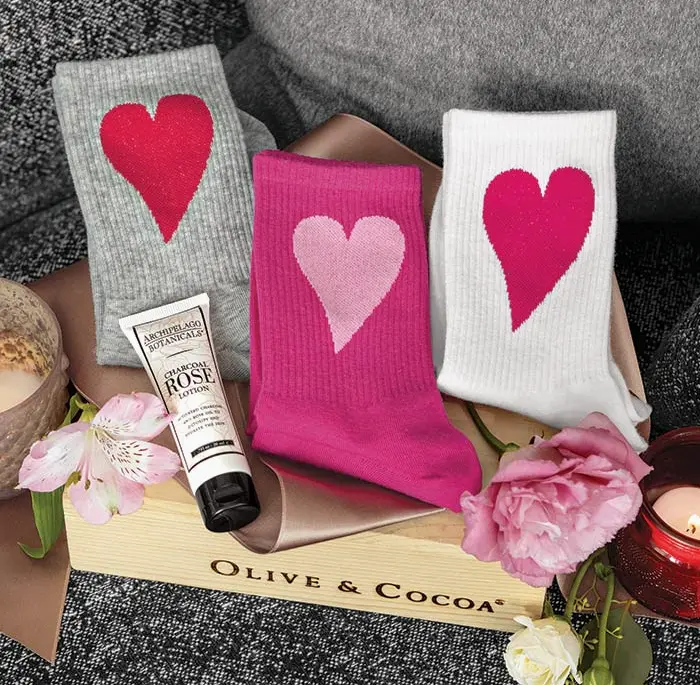 Big Heart Socks & Lotion Crate