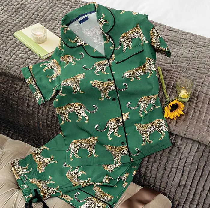 Jungle Green Leopard Pajamas