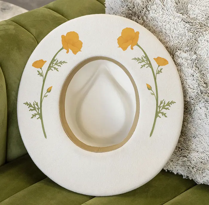 Painterly Floral Wool Hat