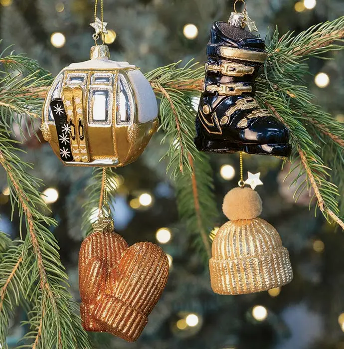 Ski Day Glass Ornaments