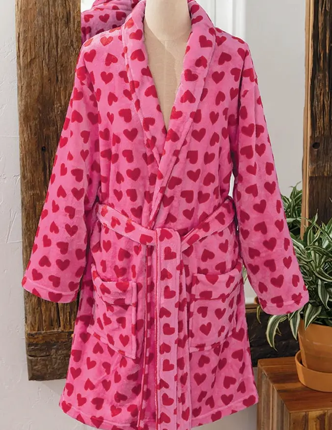 Sweet Hearts Plush Robe