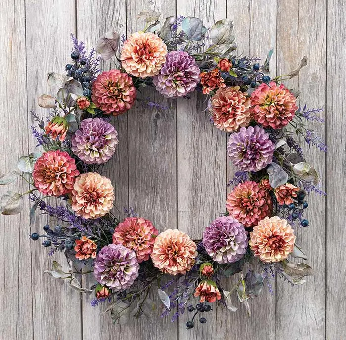 Lush Zinnia Wreath