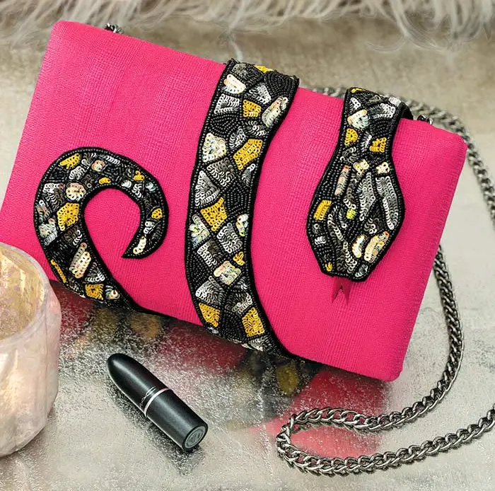 Magenta Serpentine Clutch