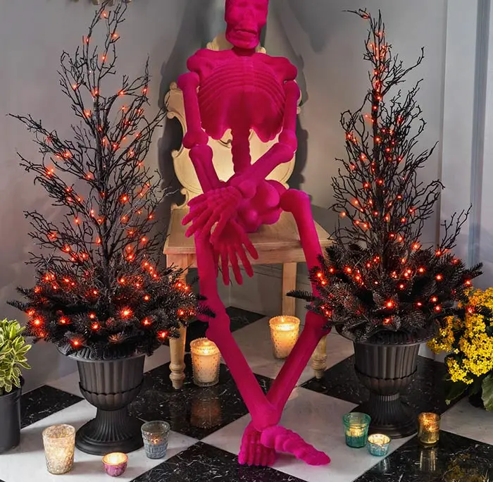 Lit Black Forest Urn