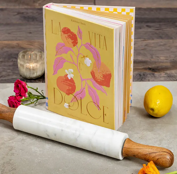 Marble Rolling Pin & Cookbook