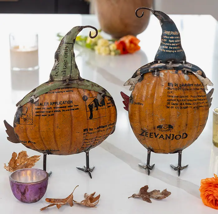 Artisan Metal Owl Sculptures