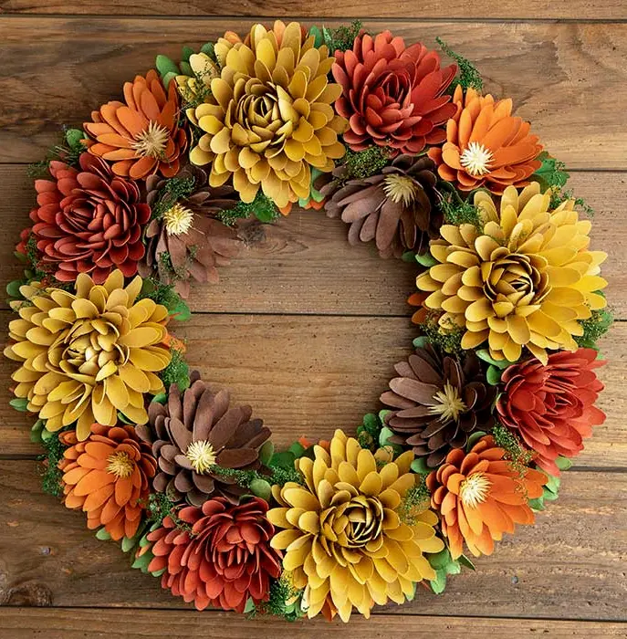 Wood Rosette Wreath