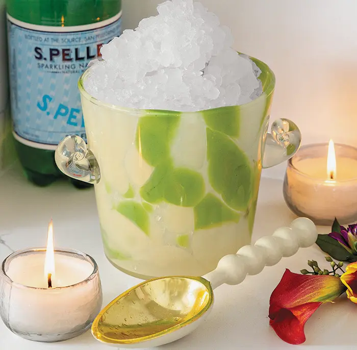 Confetti Glass Ice Bucket Set