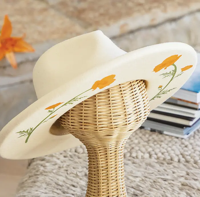 Painterly Floral Wool Hat