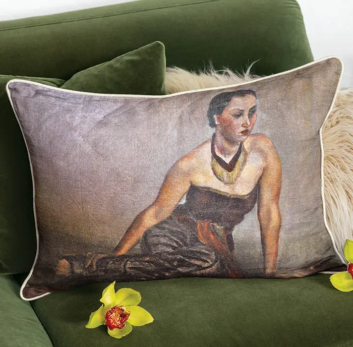 Woman In Repose Portrait Pillow