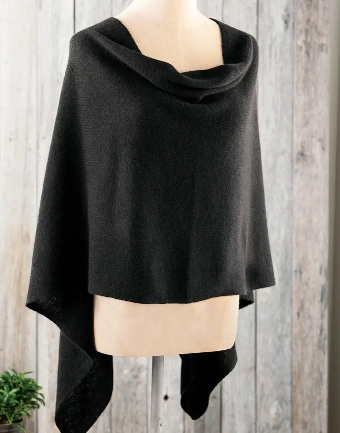 Black Cashmere Poncho