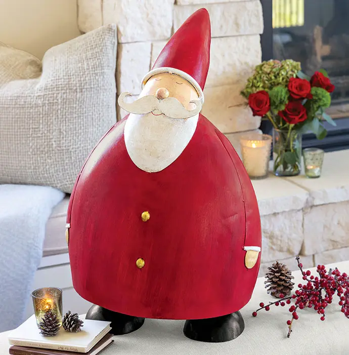 Jolly Recycled Metal Santa