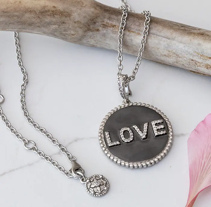 Double Sided Love Pendant Necklace