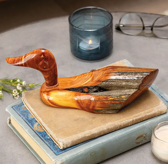 Artisan Carved Wood Duck