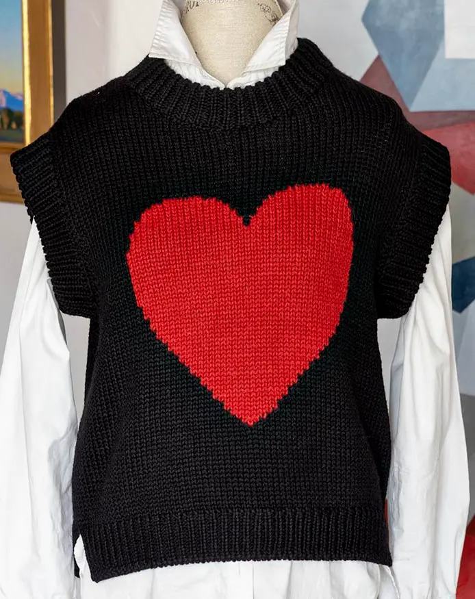 Alpaca Wool Heart Sweater