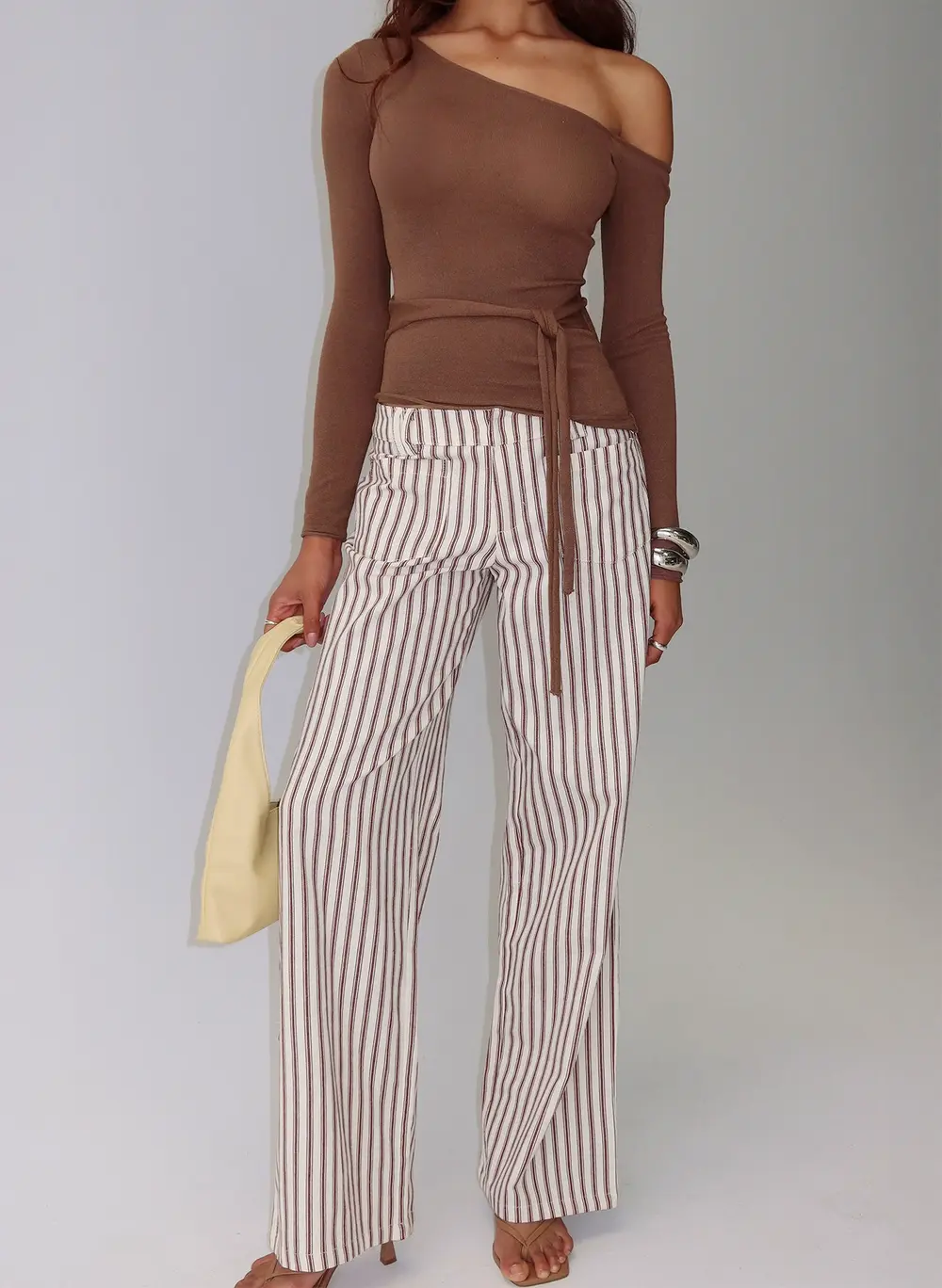 Vendi Low Rise Pant Brown Stripe