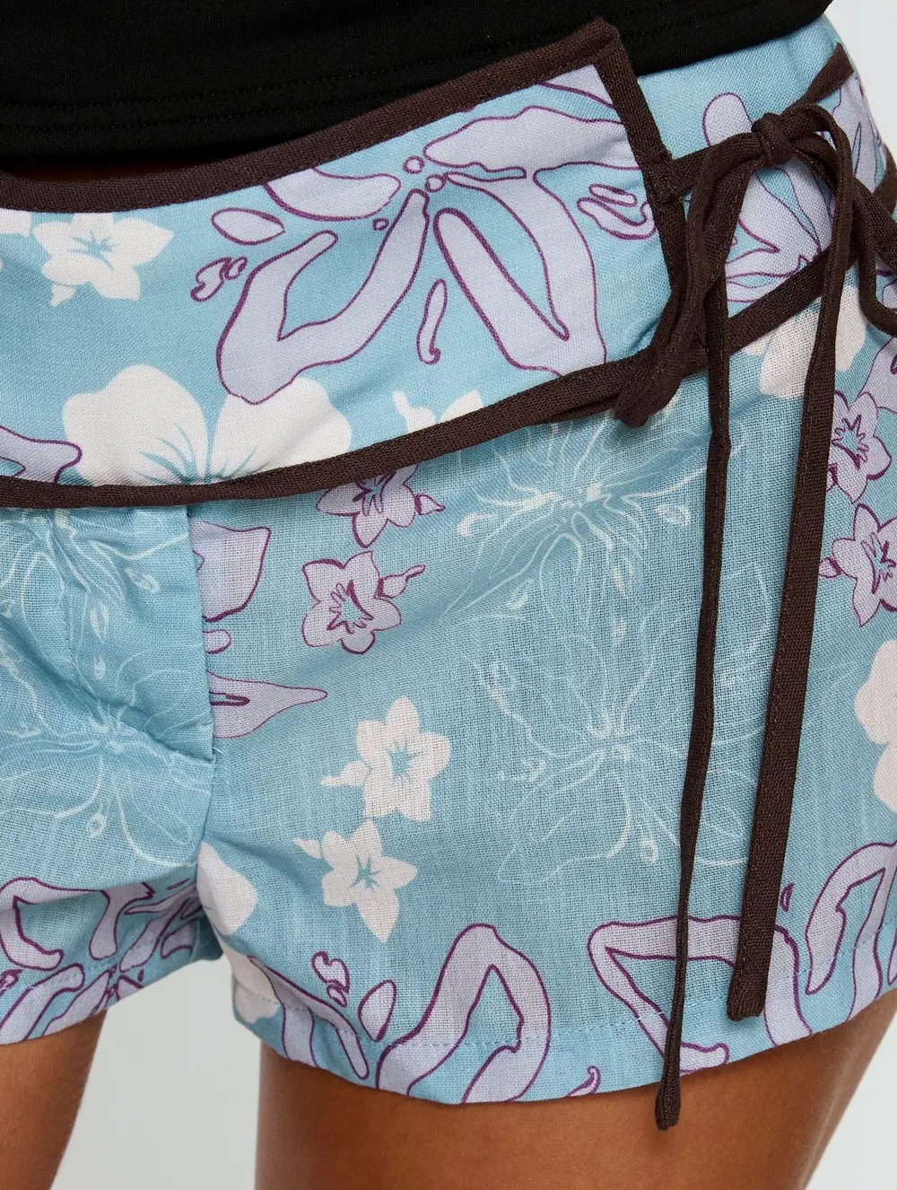 Yselle Micro Shorts Blue Floral