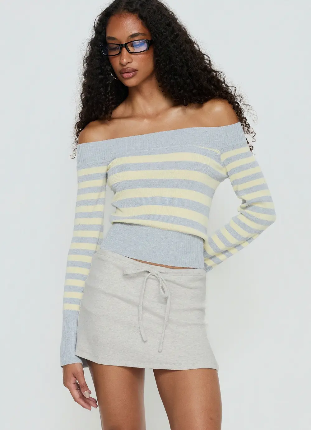 Baseline Rib Skort Grey Marle