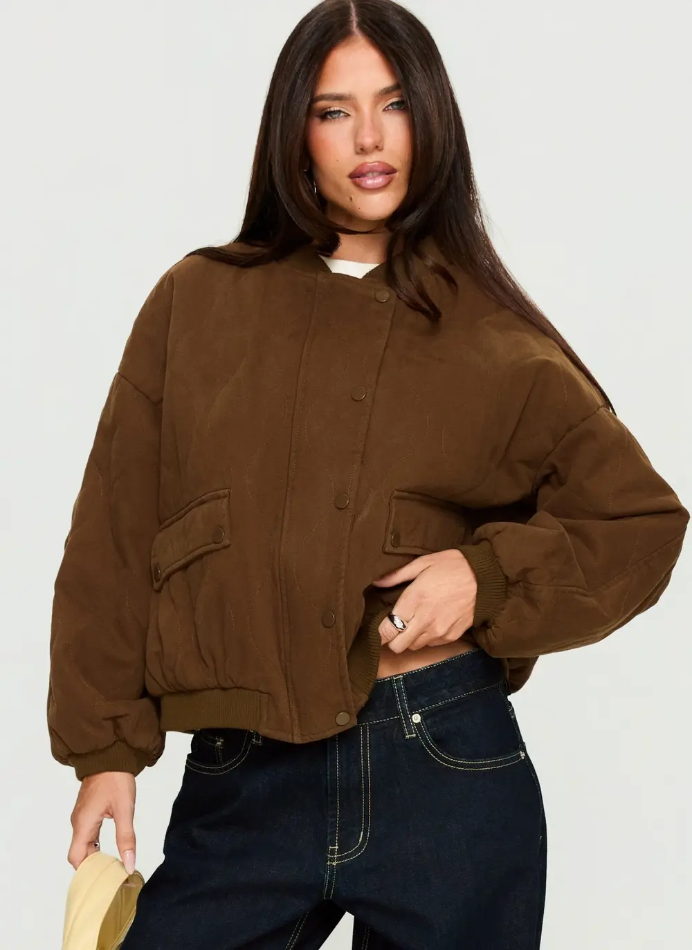 Stick Season Quilted Jacket Brown